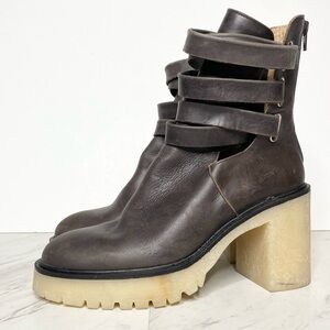 Free People Jesse Leather Strappy Heeled Boot 40